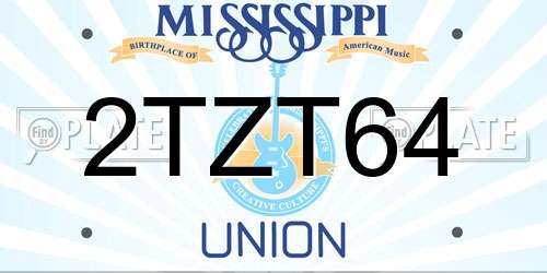 2TZT64 Mississippi License Plate