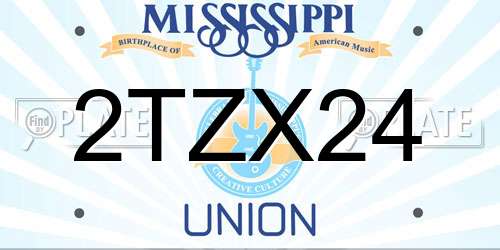 2TZX24 Mississippi License Plate