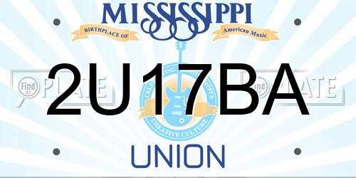 2U17BA Mississippi License Plate