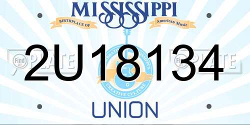 2U18134 Mississippi License Plate