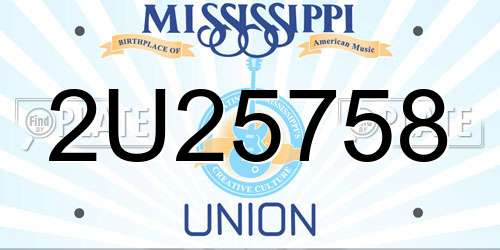 2U25758 Mississippi License Plate