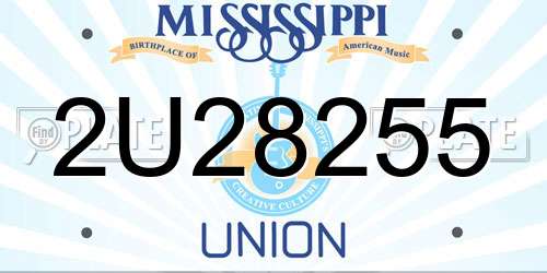 2U28255 Mississippi License Plate