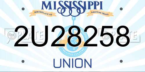 2U28258 Mississippi License Plate