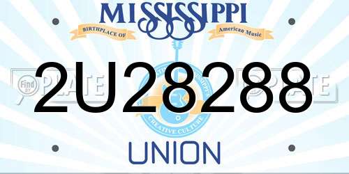2U28288 Mississippi License Plate