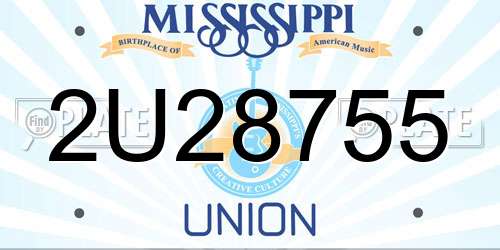 2U28755 Mississippi License Plate