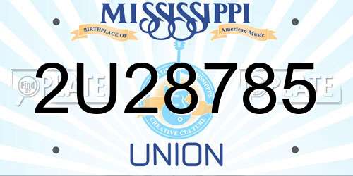 2U28785 Mississippi License Plate