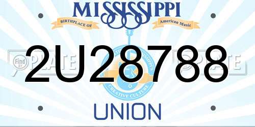 2U28788 Mississippi License Plate