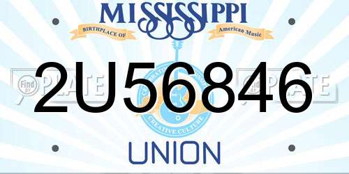 2U56846 Mississippi License Plate