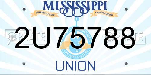 2U75788 Mississippi License Plate