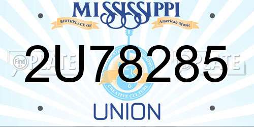 2U78285 Mississippi License Plate