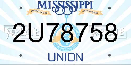 2U78758 Mississippi License Plate