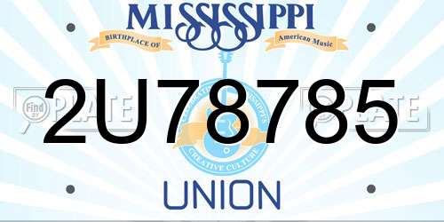 2U78785 Mississippi License Plate