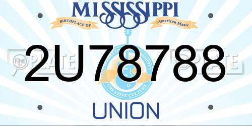 2U78788 Mississippi License Plate