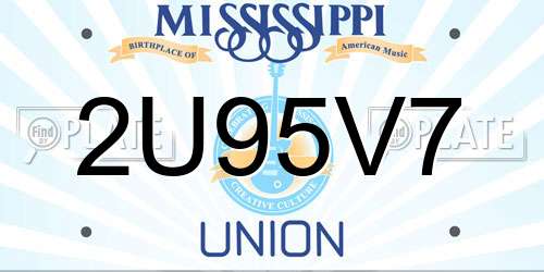 2U95V7 Mississippi License Plate