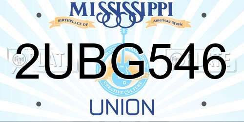 2UBG546 Mississippi License Plate