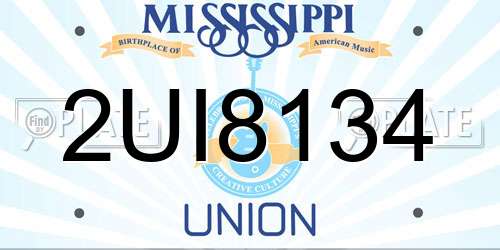 2UI8134 Mississippi License Plate