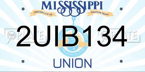 2UIB134 Mississippi License Plate