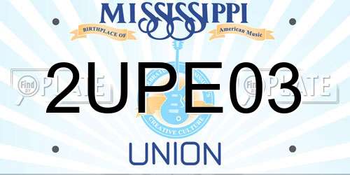 2UPE03 Mississippi License Plate