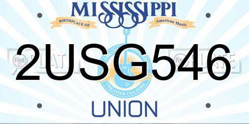 2USG546 Mississippi License Plate