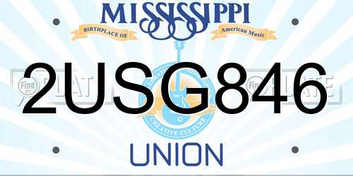 2USG846 Mississippi License Plate