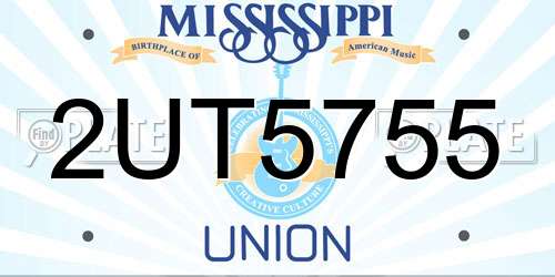 2UT5755 Mississippi License Plate