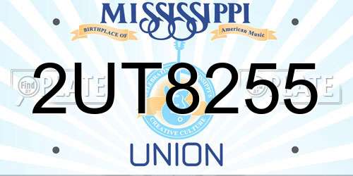 2UT8255 Mississippi License Plate