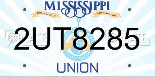 2UT8285 Mississippi License Plate