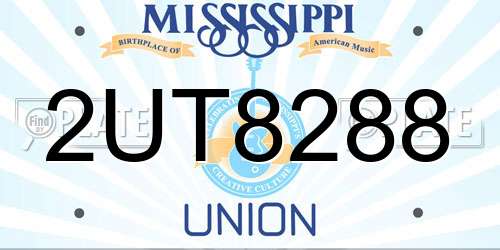 2UT8288 Mississippi License Plate