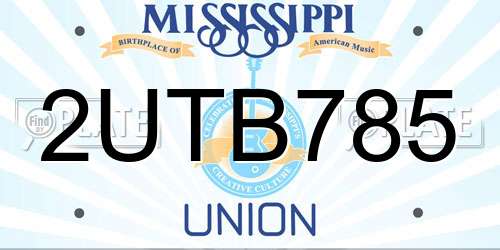 2UTB785 Mississippi License Plate