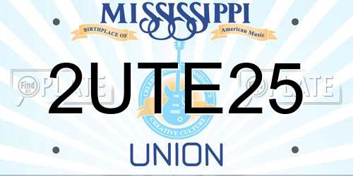 2UTE25 Mississippi License Plate