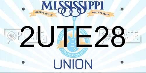 2UTE28 Mississippi License Plate