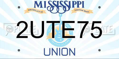 2UTE75 Mississippi License Plate