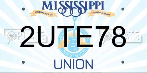 2UTE78 Mississippi License Plate
