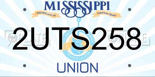 2UTS258 Mississippi License Plate