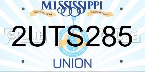 2UTS285 Mississippi License Plate