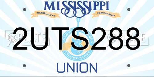 2UTS288 Mississippi License Plate
