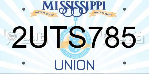 2UTS785 Mississippi License Plate