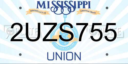 2UZS755 Mississippi License Plate