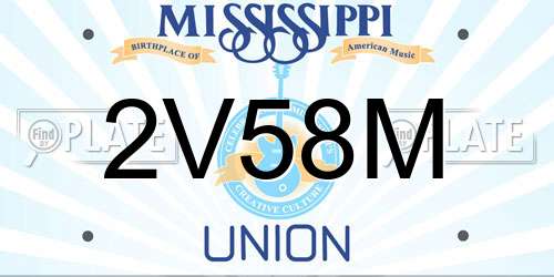 2V58M Mississippi License Plate