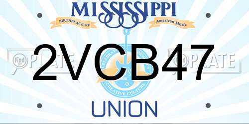 2VCB47 Mississippi License Plate