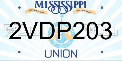 2VDP203 Mississippi License Plate