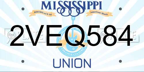 2VEQ584 Mississippi License Plate