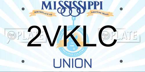 2VKLC Mississippi License Plate