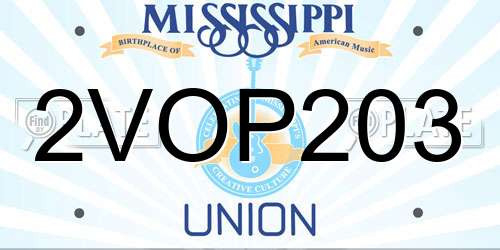 2VOP203 Mississippi License Plate