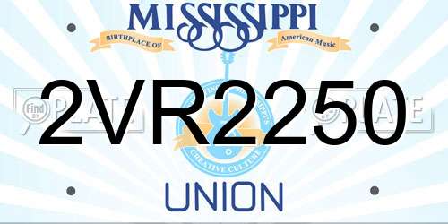 2VR2250 Mississippi License Plate