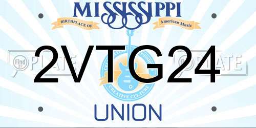 2VTG24 Mississippi License Plate