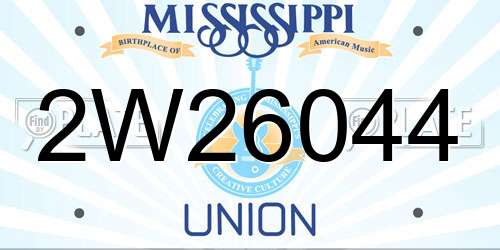 2W26044 Mississippi License Plate