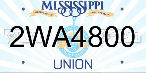 2WA4800 Mississippi License Plate