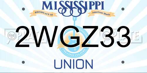 2WGZ33 Mississippi License Plate