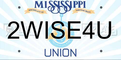 2WISE4U Mississippi License Plate
